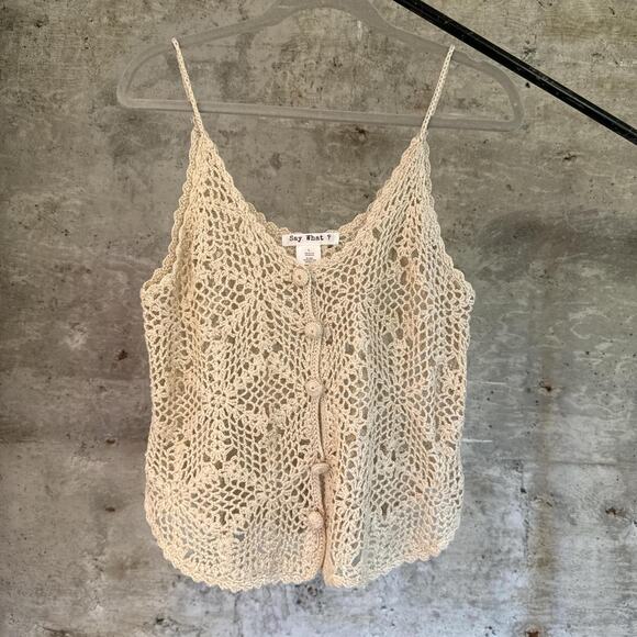 Y2k size l cream crochet - Picture 1 of 4